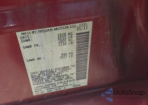 2013 Nissan Altima 2.5 S z USA, uszkodzony, nr VIN 1N4AL3AP8DC282469